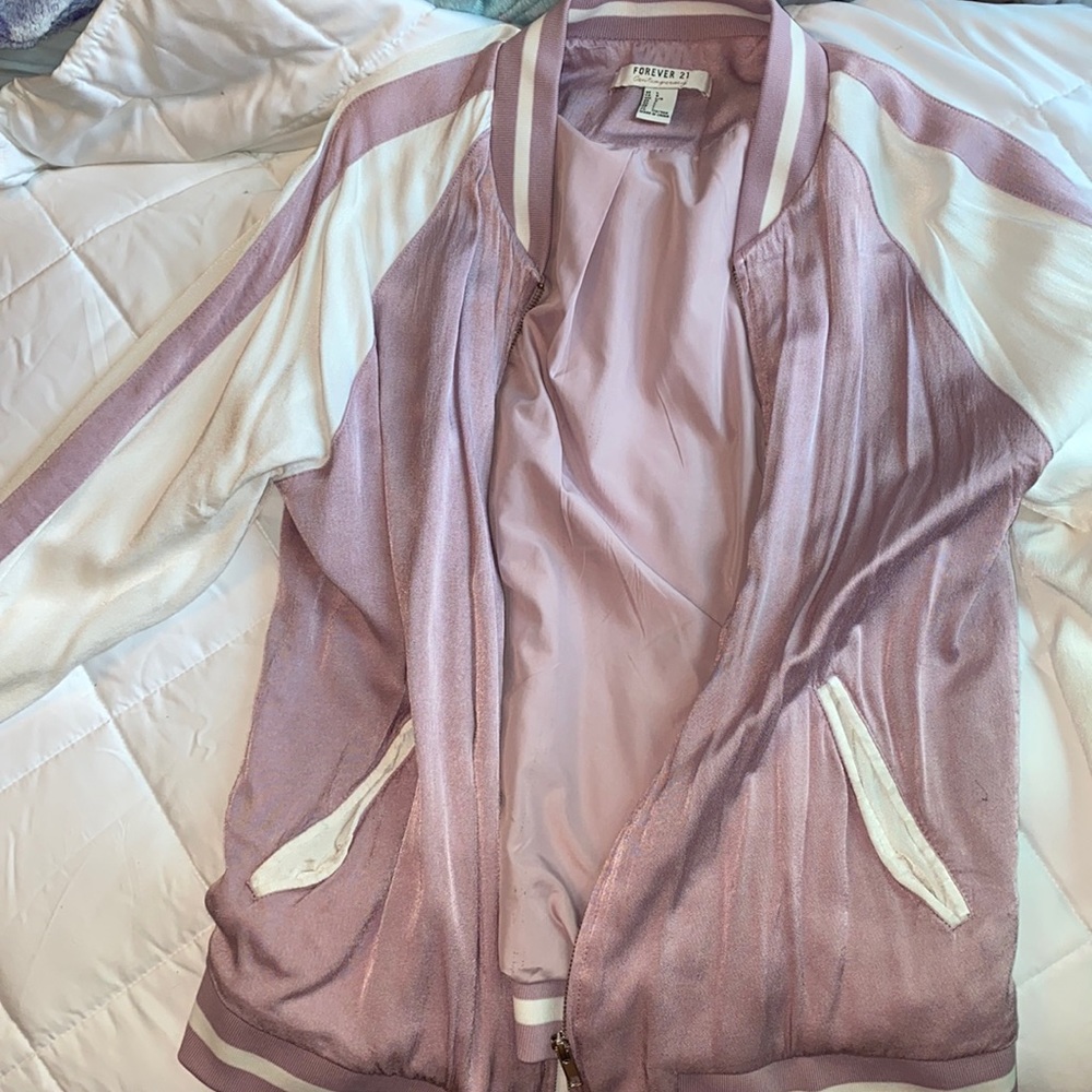 Light pink varsity style jacket